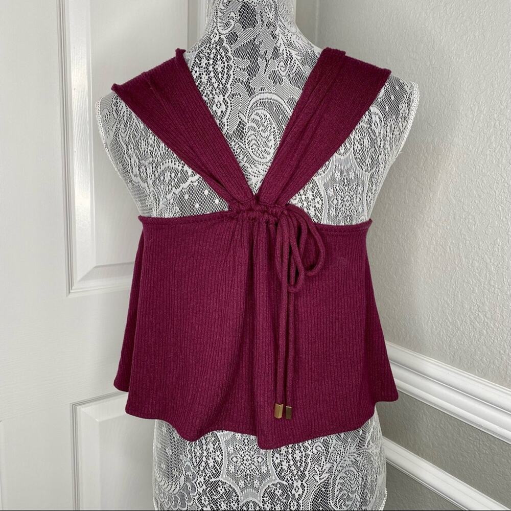 FREE PEOPLE Womens XS Ribbed Square Neck Reversible Flowy Crop Tank Top - Picture 5 of 8